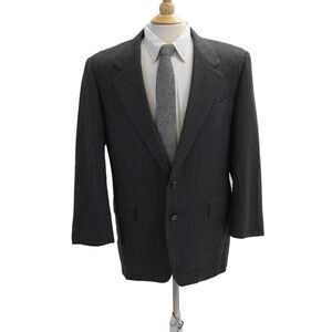 Hickey Freeman for Nordstrom Mens Striped Blazer Gray Wool Size 41 Short